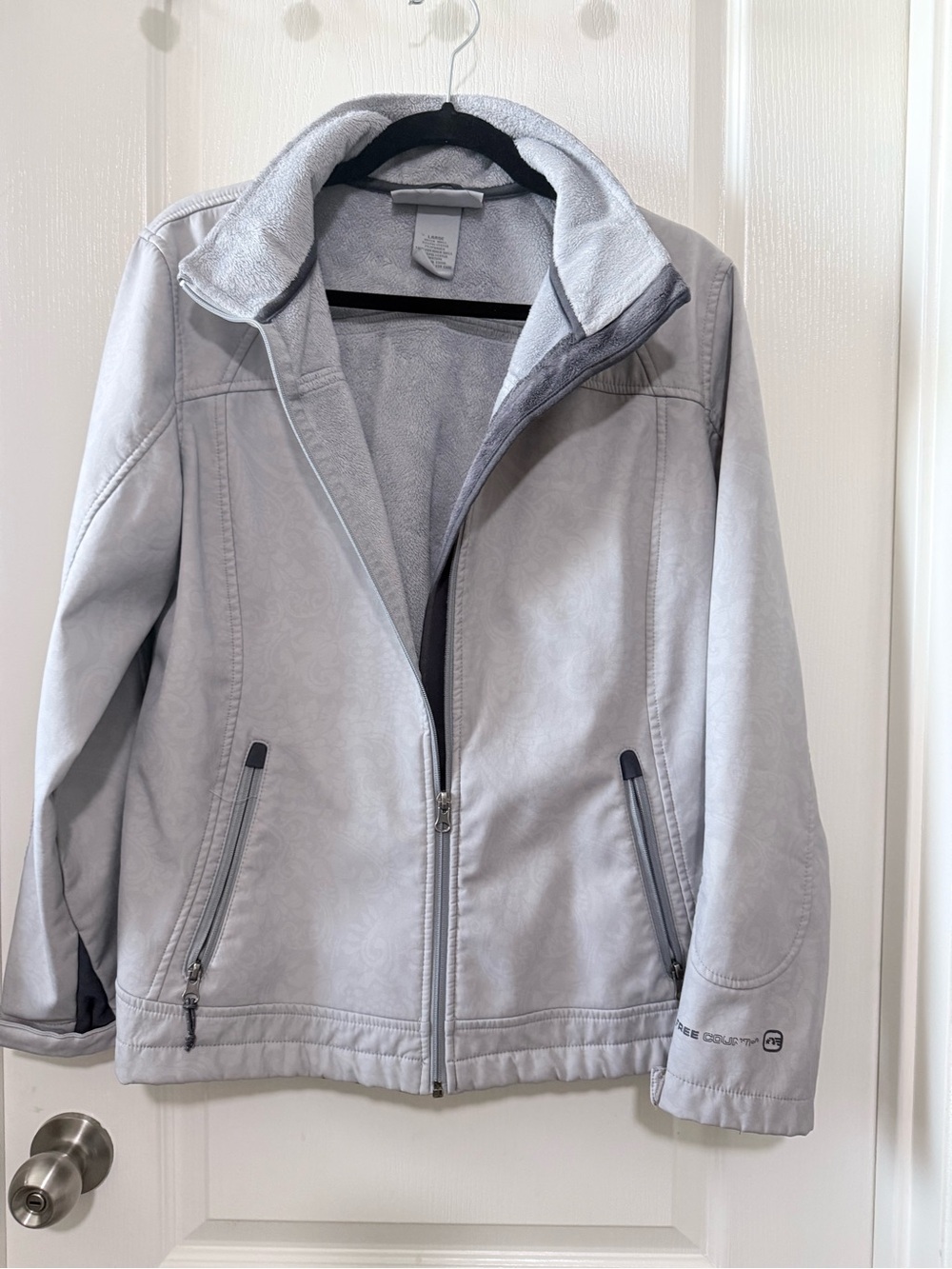 Free Country Vintage Y2K Women’s Large Gray Fleece Lined Soft-shell Jacket